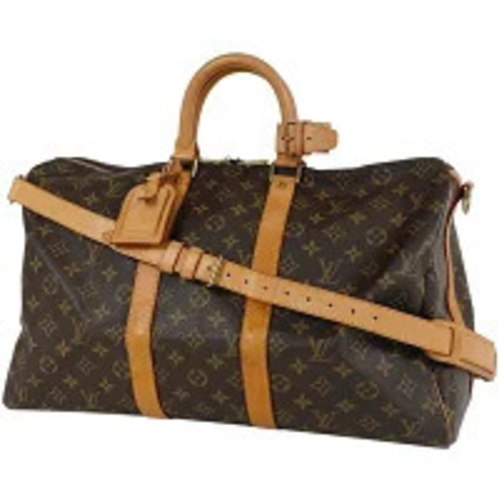 Louis Vuitton Keepall Bandoulire Shoulder Bag Boston Monogram Brown